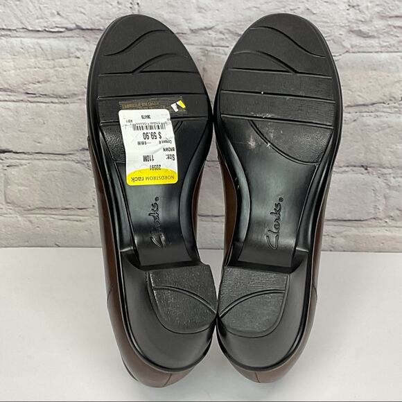 Clarks Bendables Women's Size 11 Brown Leather Ruching Minimalist Shootie Casual - Picture 11 of 12